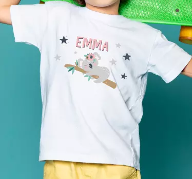 Tee shirt bebe Koala mignon pour fille avec nom - TenStickers