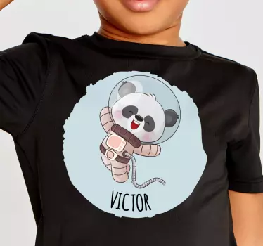 Tee shirt bebe Panda mignon pour garçon avec nom - TenStickers