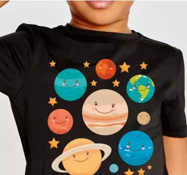 Tee shirt comme des garçons Planètes souriantes de dessin animé - TenStickers