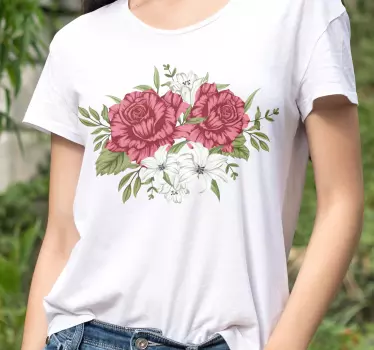 Tee-shirt enfant accent floral rose - TenStickers