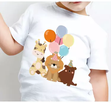 Tee-shirt enfant anniversaire amusant avec animaux - TenStickers