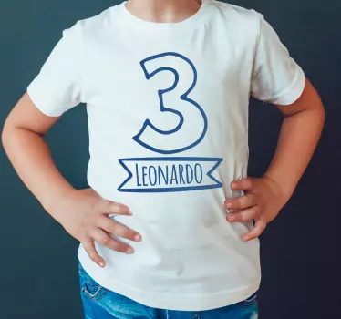 Tee-shirt enfant anniversaire numéro trois - TenStickers