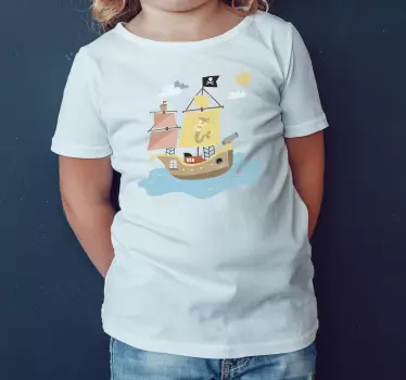 Tee-shirt enfant aventure en bateau pirate - TenStickers