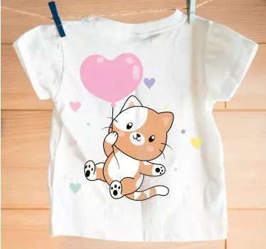Tee-shirt enfant ballon de chat mignon - TenStickers