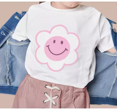 Tee-shirt enfant charme fleurs sourire - TenStickers