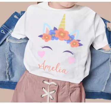Tee-shirt enfant délice floral licorne - TenStickers