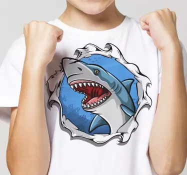 Tee-shirt enfant design requin féroce - TenStickers