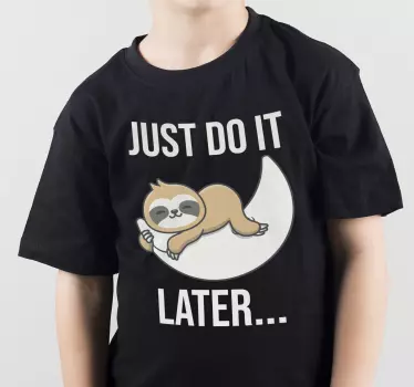 Tee-shirt enfant devise de paresseux - TenStickers