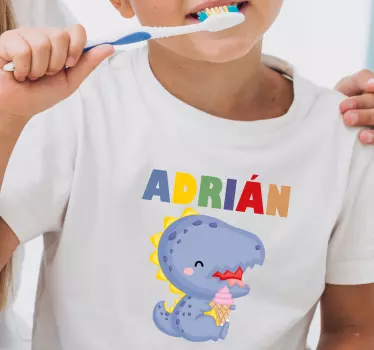 Tee-shirt enfant dinosaure mignon avec glace - TenStickers