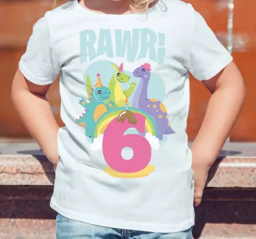 Tee-shirt enfant fête des dinosaures colorée - TenStickers