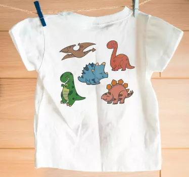 Tee-shirt enfant illustrations de dinosaures mignons - TenStickers