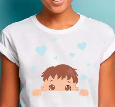 Tee-shirt enfant joli enfant avec des cœurs - TenStickers