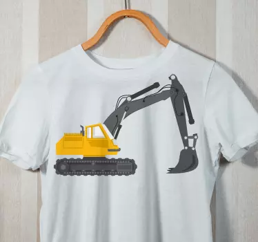 Tee-shirt enfant machine excavatrice jaune - TenStickers