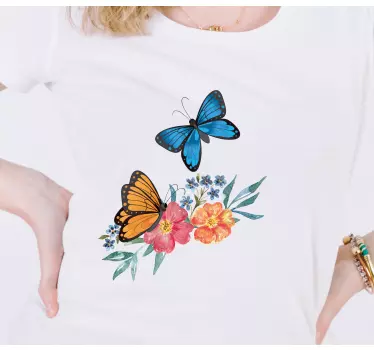 Tee-shirt enfant papillons floraux colorés - TenStickers