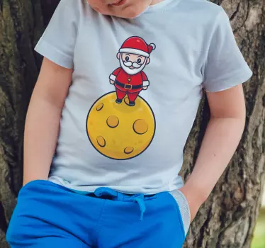 Tee-shirt enfant père noël sur la lune - TenStickers