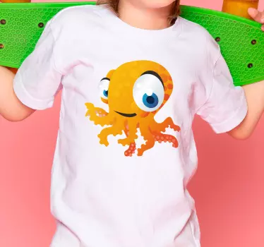 Tee-shirt enfant personnage pieuvre joyeuse - TenStickers