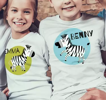 Tee-shirt enfant personnages de zèbre mignons - TenStickers