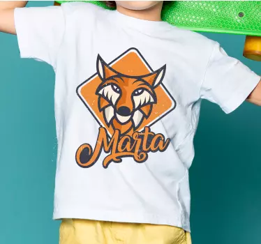 Tee-shirt enfant renard avec prénom - TenStickers