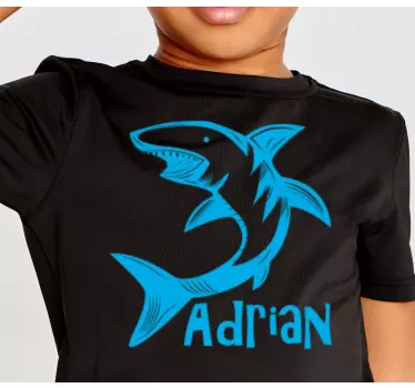 Tee-shirt enfant requin avec nom - TenStickers