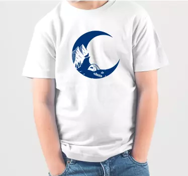 Tee-shirt enfant scène de camping au clair de lune - TenStickers