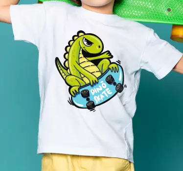 Tee-shirt enfant bébé dinosaure skate - TenStickers