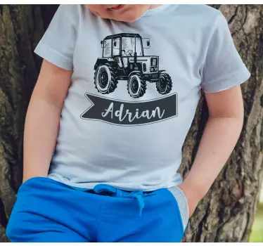 Tee-shirt enfant tracteur personnalisé avec nom - TenStickers