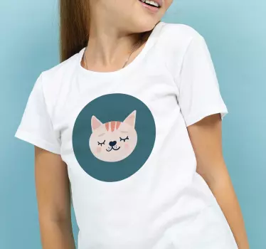 Tee-shirt enfant visage de chat mignon - TenStickers