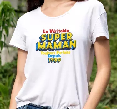 T-shirt fête des mères Super Maman personnalisable - TenStickers