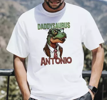 T shirt fête des pères PAPAsaurus avec prénom personnalisé - TenStickers