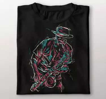 Tee shirt joueur de saxophone jazz abstrait - TenStickers