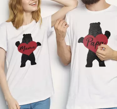 Tee-shirt mère et fille amour d'ours adorable - TenStickers