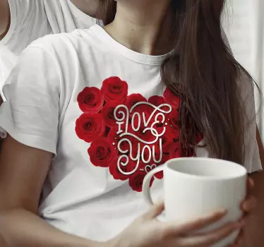 Tee-shirt mère et fille cœur de roses d'amour - TenStickers