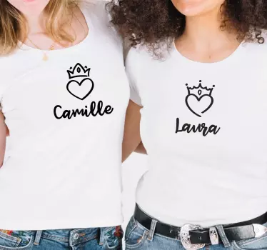 Tee-shirt mère et fille cœurs majestueux - TenStickers