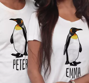 Tee-shirt mère et fille duo de pingouins amoureux - TenStickers