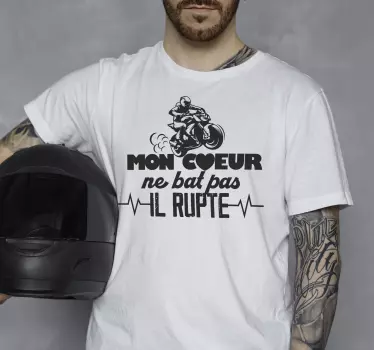 Tee-shirt mon cœur ne bat pas il rupte - TenStickers