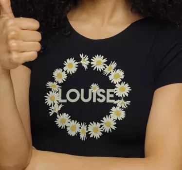 Tee-shirt personnalisé cercle de nom floral - TenStickers