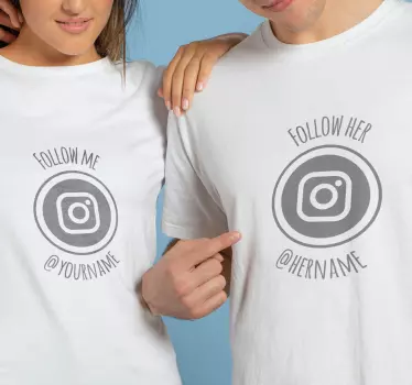 Tee-shirt personnalisé couple réseaux sociaux - TenStickers