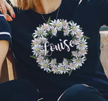 Tee-shirt personnalisé couronne florale louise - TenStickers