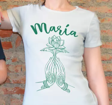 Tee-shirt personnalisé mains tenant un lotus - TenStickers