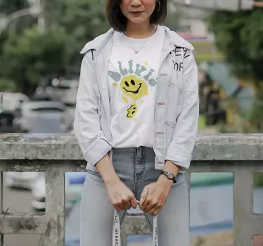 Tee-shirt personnalisé smiley jaune heureux - TenStickers