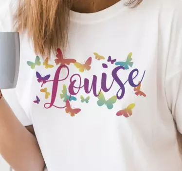 Tee-shirt personnalisé papillon radieux nom - TenStickers