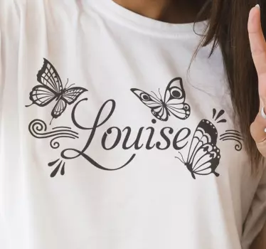 Tee-shirt personnalisé papillons et louise - TenStickers