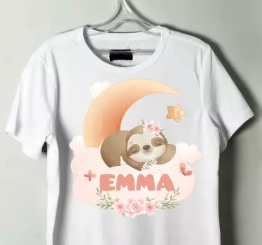 Tee-shirt personnalisé thème paresseux et floral - TenStickers