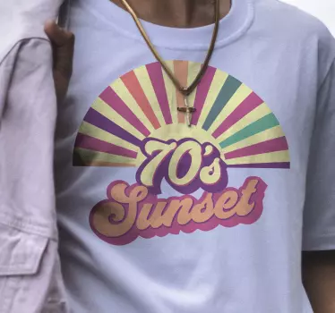 tee shirt vintage Soleil géométrique des années 70 - TenStickers