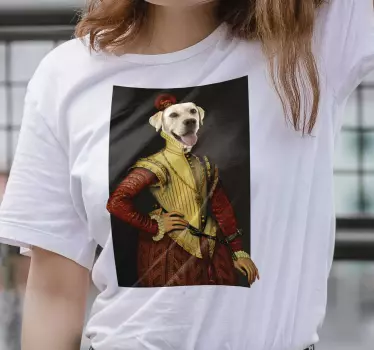 Tee-shirt Portrait chien aristocrate personnalisé - TenStickers