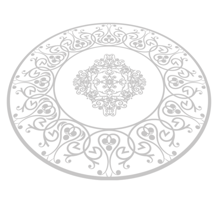 Tapis vinyle blanc damassé rond - TenStickers