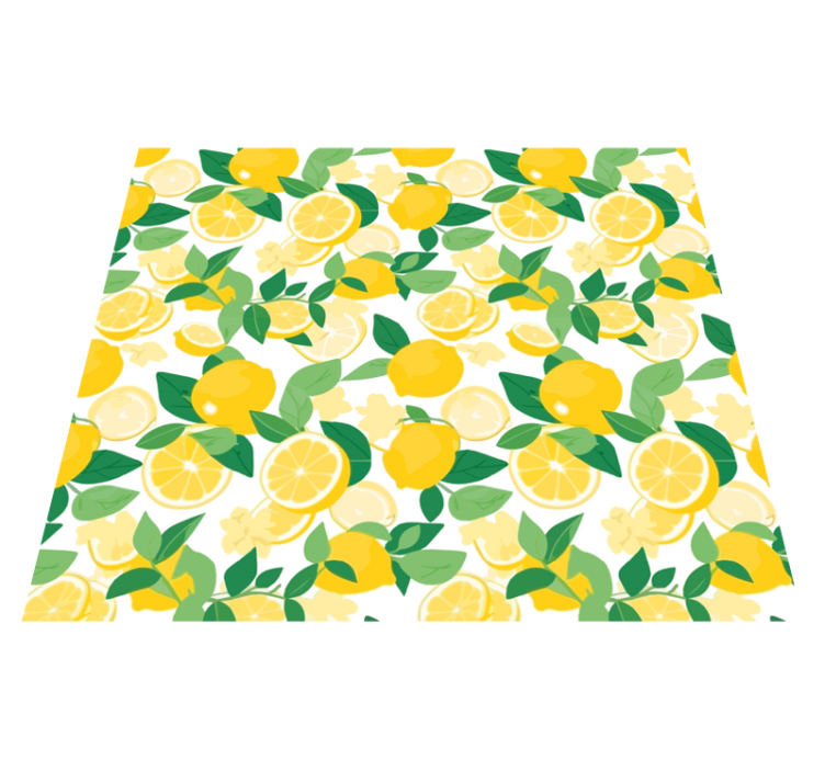 Tapis vinyle jaune motif de tranche de citron - TenStickers