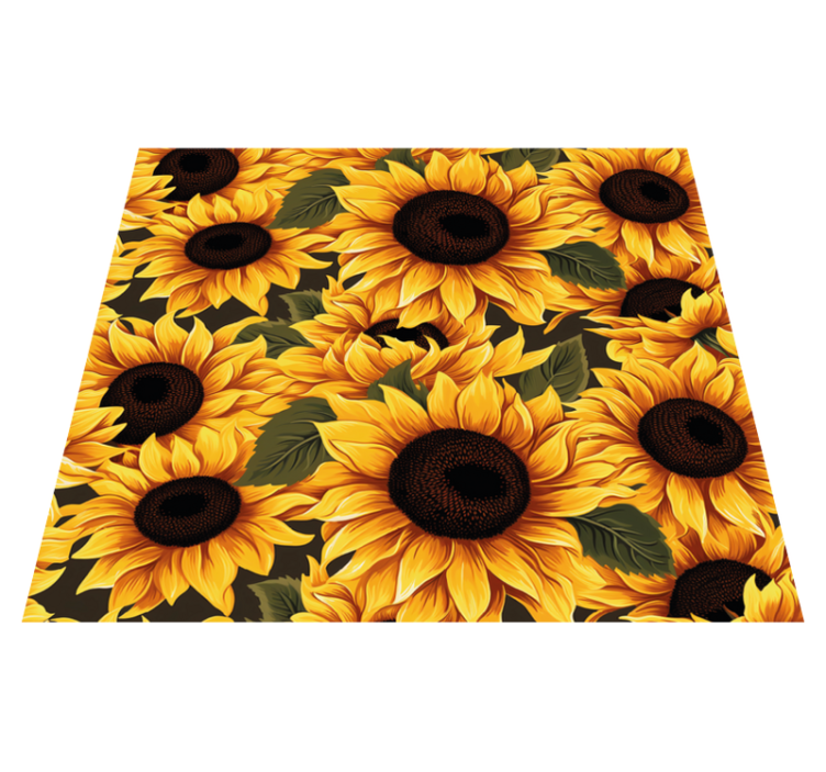 Tapis vinyle jaune conception de tournesol vintage - TenStickers