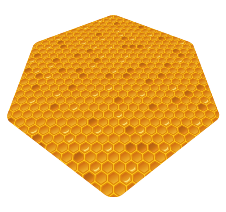 Tapis vinyle jaune conception en nid d'abeille - TenStickers