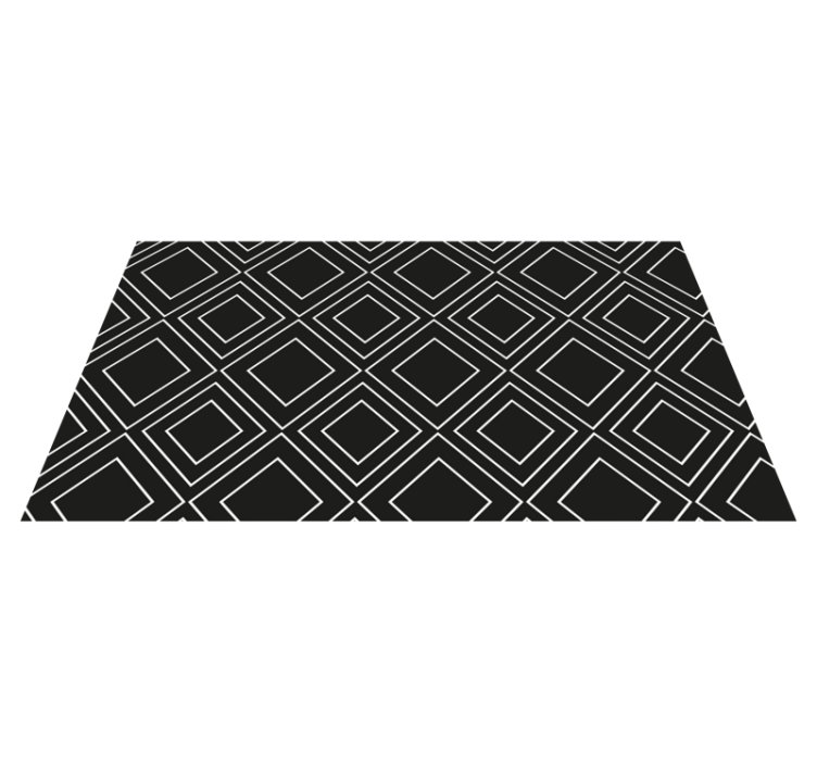 Tapis vinyle noir conception de lignes géométriques - TenStickers